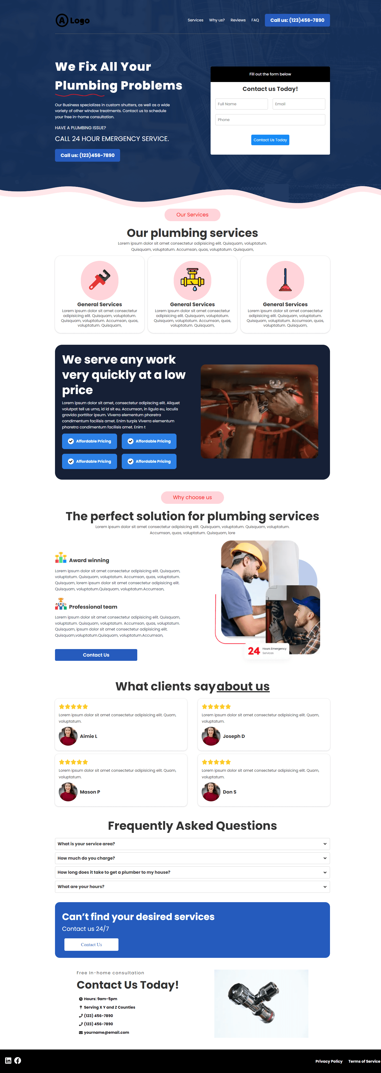 Plumber — Plumbing Service Website