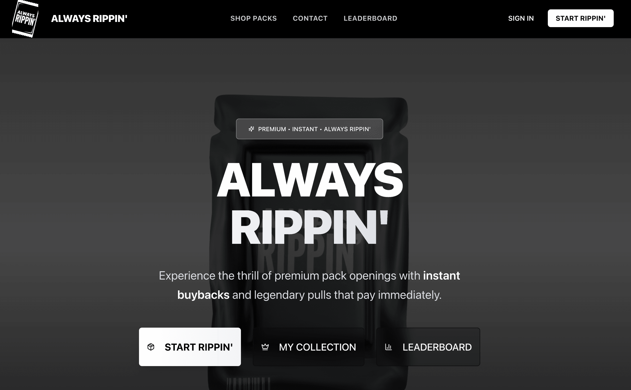 AlwaysRippin' — Premium Digital Card Pack Experience